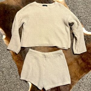Matching Set- Sweater Material Top and Shorts